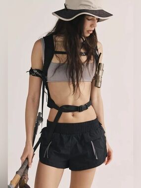 🆕 Free People FP Movement Above And Beyond Athletic Black Shorts